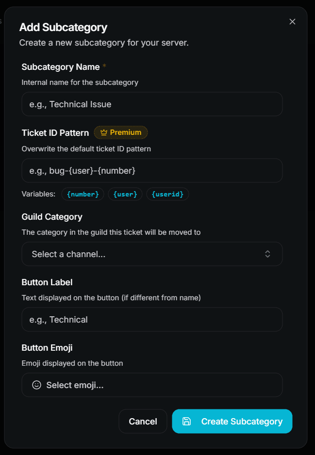 Subcategory Add Form