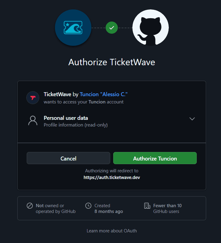 GitHub Authentication Step