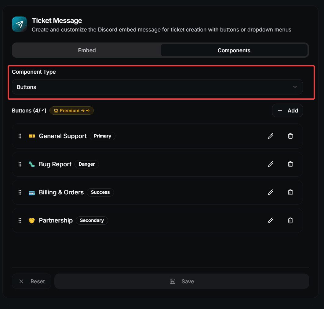 Components Tab