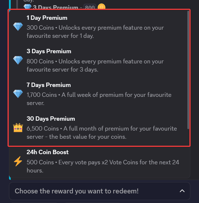 Select Premium Reward