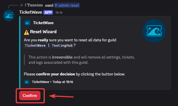 Reset Confirmation