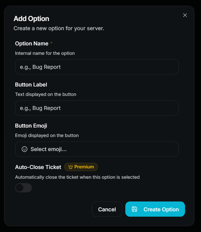 Add Step Option Form