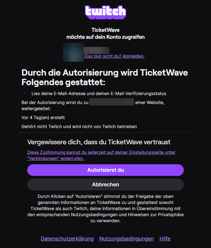 Twitch Authentication Step